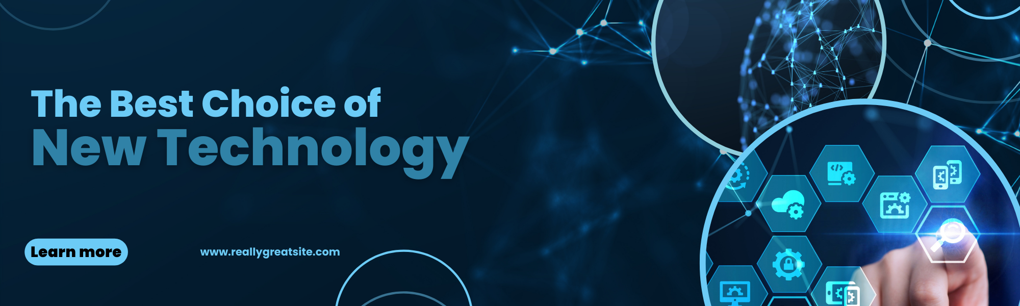 Blue Teal Geometric Technology Linkdln Banner