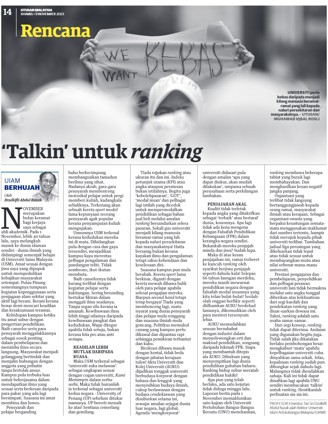 ‘Talkin’ untuk ranking – Office of the Rector