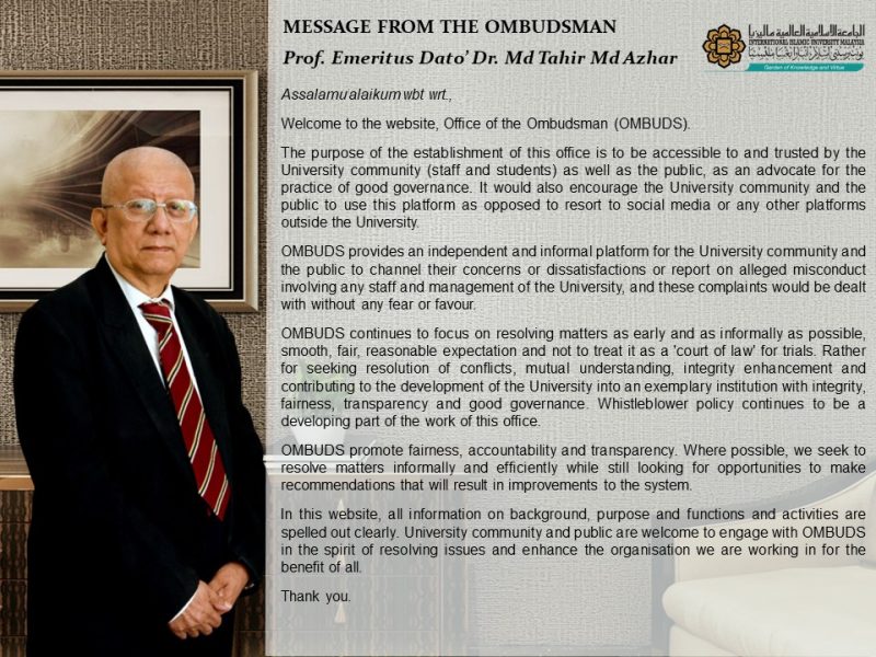 Meet the Ombudsman – OFFICE OF THE OMBUDSMAN (OMBUDS)