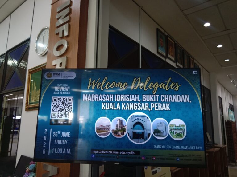 Local Visit: Madrasah Idrisiah Kuala Kangsar